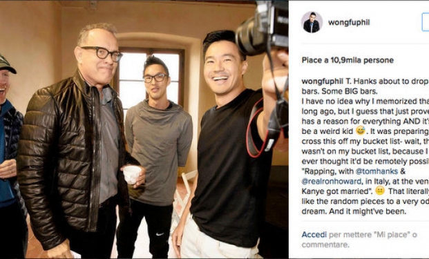 Tom Hanks sull'Instagram di Philip Wang Tom Hanks sull'Instagram di Philip Wang