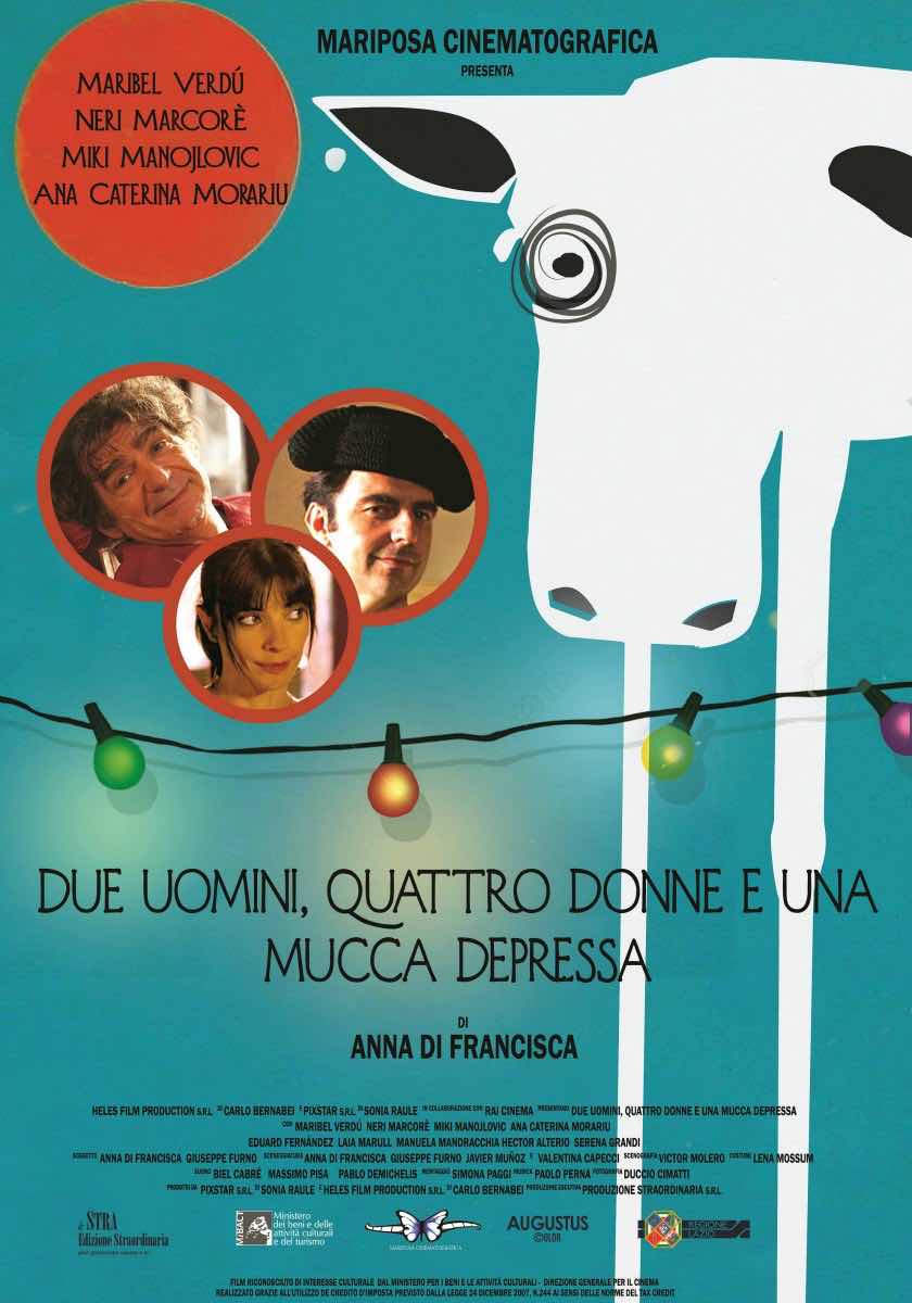 Locandina di Due uomini, quattro donne e una mucca depressa Locandina di Due uomini, quattro donne e una mucca depressa