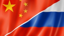 Bandiere di Russia e Cina