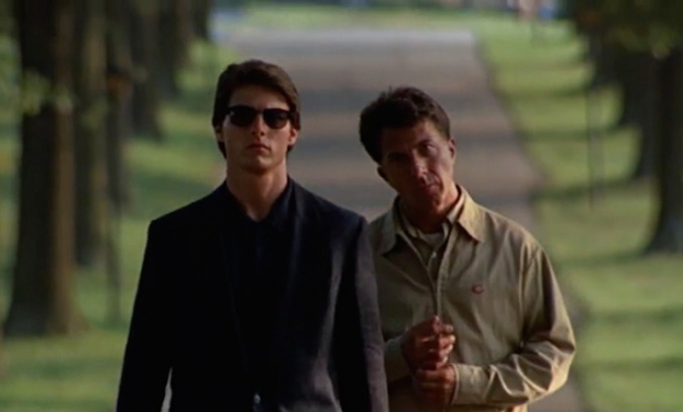 Tom Cruise e Dustin Hoffman, fratelli in "Rain Man" Tom Cruise e Dustin Hoffman, fratelli in "Rain Man"