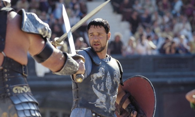 Russell Crowe in una scena del "Gladiatore" Russell Crowe in una scena del "Gladiatore"