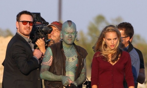 Fassbender, The Lizardman e Portman sul set di Malick Fassbender e Portman
