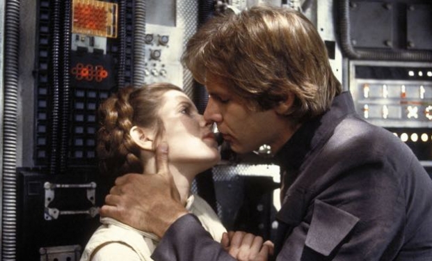 Carrie Fisher e Harrison Ford in Guerre Stellari Carrie Fisher e Harrison Ford in Guerre Stellari