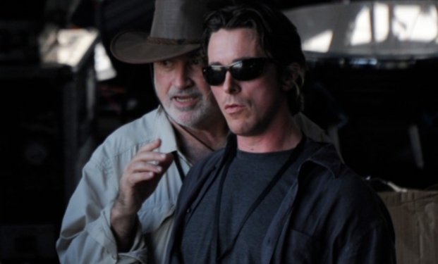 Terrence Malick e Christian Bale sul set di Knight of Cups Terrence Malick e Christian Bale sul set di Knight of Cups